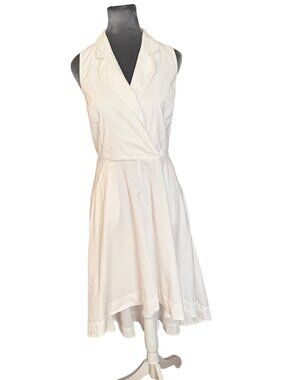 Marled Womens White Sleeveless Wrap Dress With Tie Back XL
